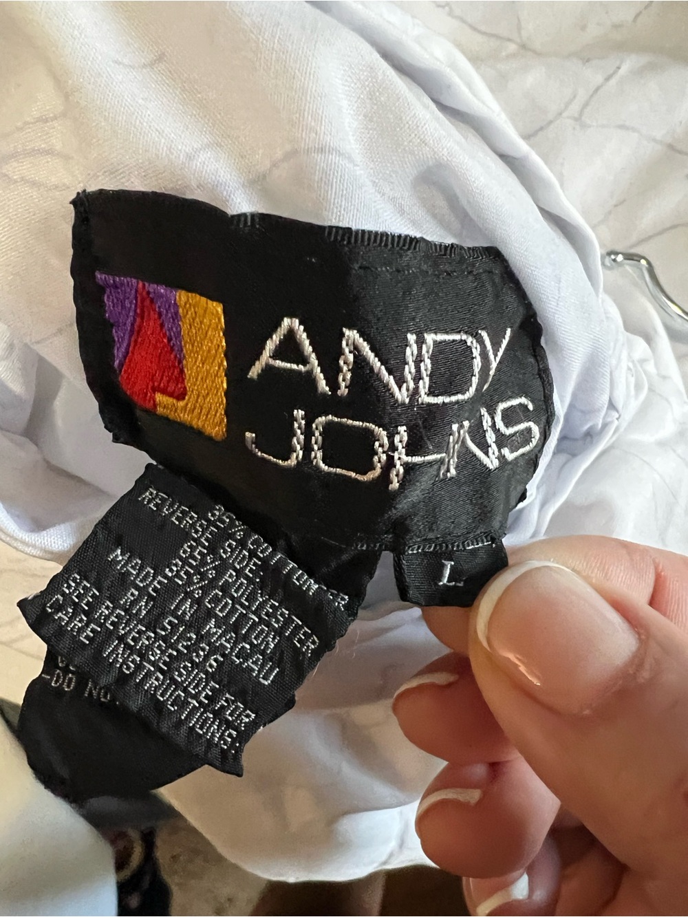 Andy Johns Vintage 80s White Reversible Windbreaker Bomber Jacket - Picture 9 of 10